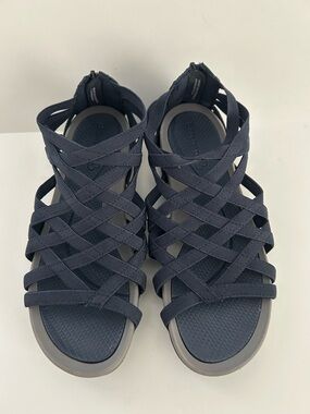 BareTraps Navy Crisscross Strap Comfort Sandals | Size 8